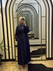 NUSS ELBİSE LACİVERT