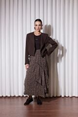 MSM KAHVERENGİ DESENLİ ETEK