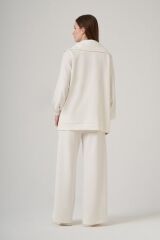 NUSS ŞERİT DETAY TAKIM EKRU