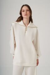 NUSS ŞERİT DETAY TAKIM EKRU