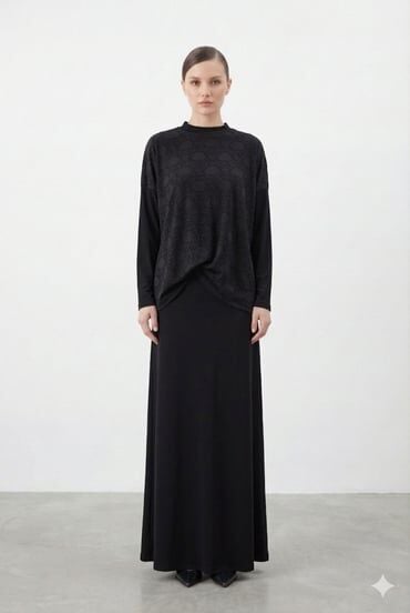 NUSS BÜZGÜLÜ TAKIM SİYAH