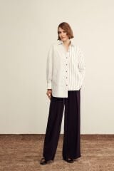 VENÖVE Elsi Gömlek Bordo Çizgili