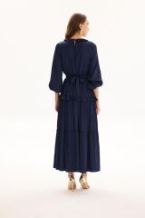 MSM RUFFLE ELBİSE LACİVERT