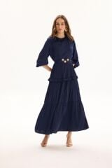 MSM RUFFLE ELBİSE LACİVERT