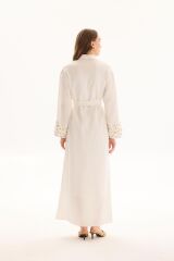 MSM LİNEN KETEN ELBİSE EKRU