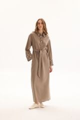 MSM LİNEN KETEN ELBİSE HAKİ