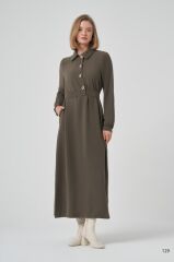 NUSS GOLD DÜĞME YEŞİL ELBİSE