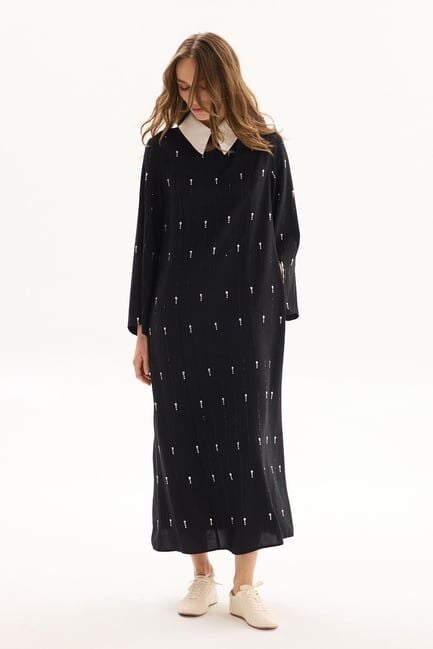 MSM STONE ELBİSE SİYAH