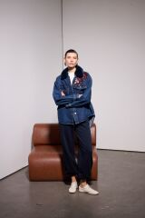 MSM KÜRKLÜ İŞLEMELİ DENİM CEKET