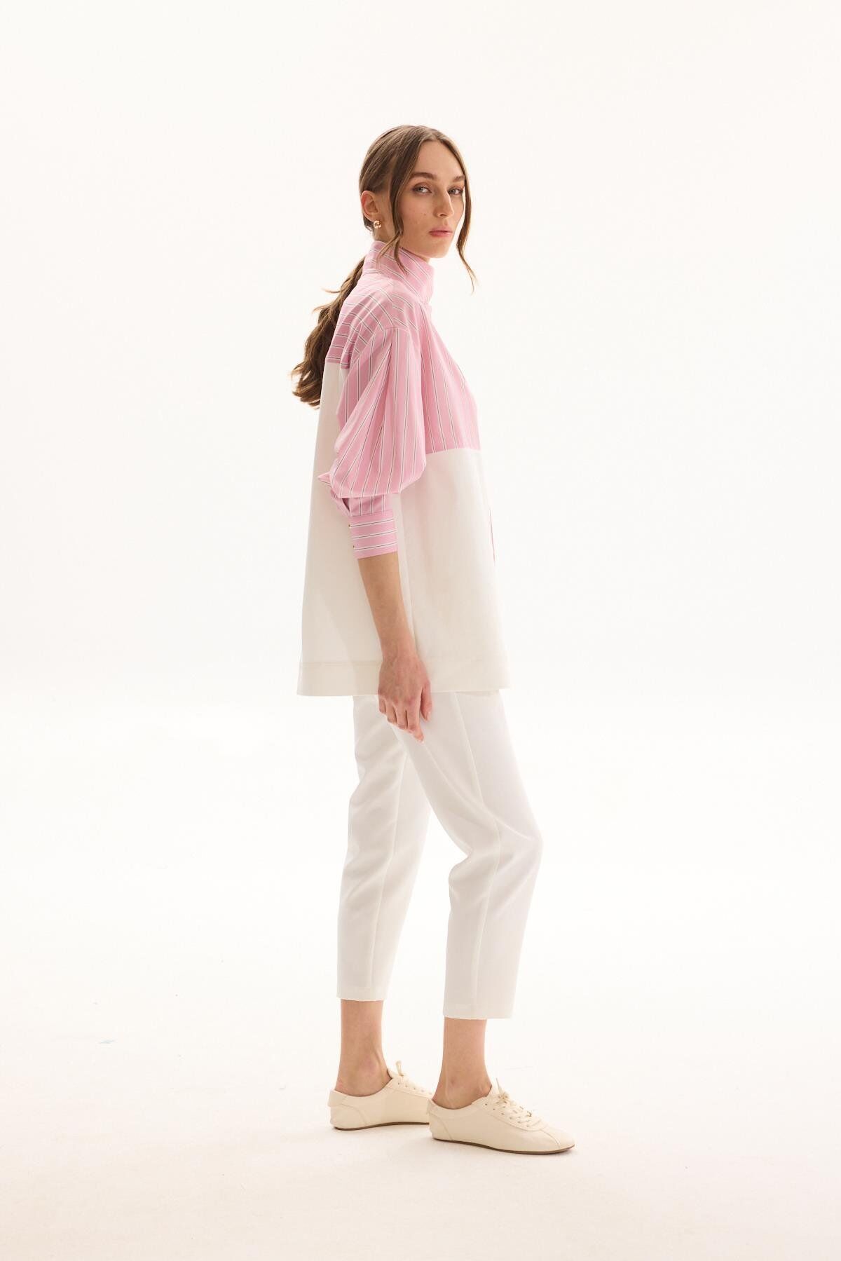 MSM CEKET ÇİZGİLİ PEMBE