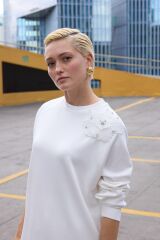 MSM AKSESUARLI COMFORT SWEATSHİRT EKRU