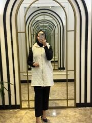 SELİNADA TAŞLI YELEK BEYAZ