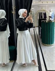 SELVİÇETİN EKRU BALON ETEK