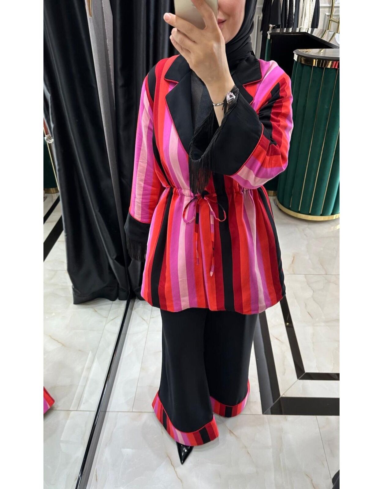 SELVİ ÇETİN PAMUKLU PÜSKÜLLÜ TAKIM