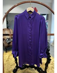 SELVİ ÇETİN BALON KOL GÖMLEK MOR