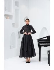 SELVİ ÇETİN ORGANİZE GÖMLEK SİYAH