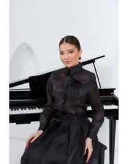 SELVİ ÇETİN ORGANİZE GÖMLEK SİYAH