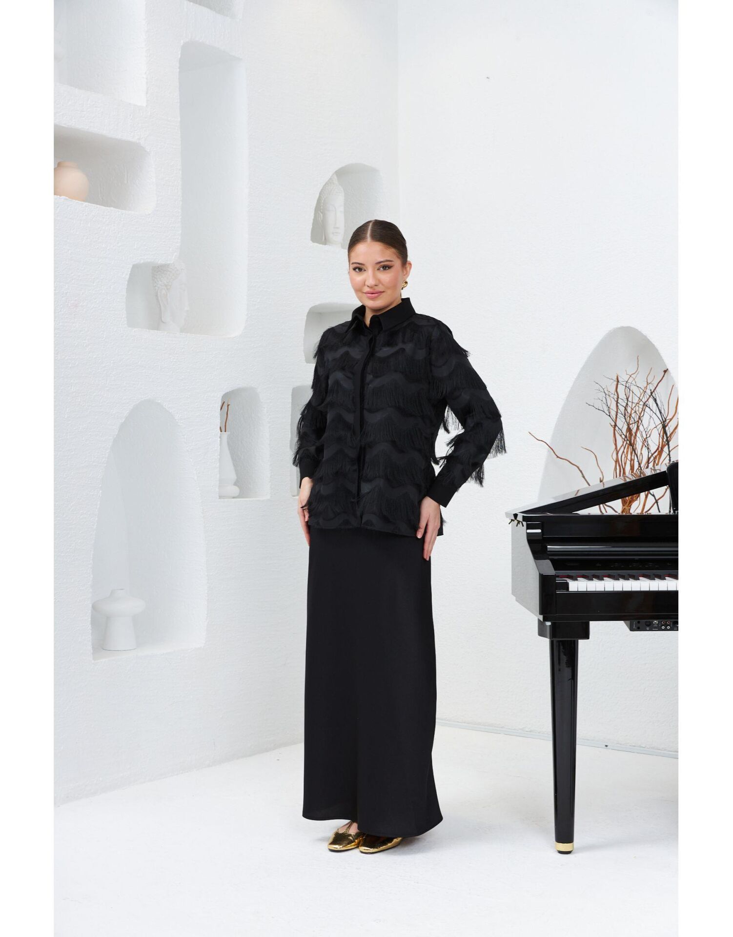 SELVİ ÇETİN KAT KAT PÜSKÜL BLUZ