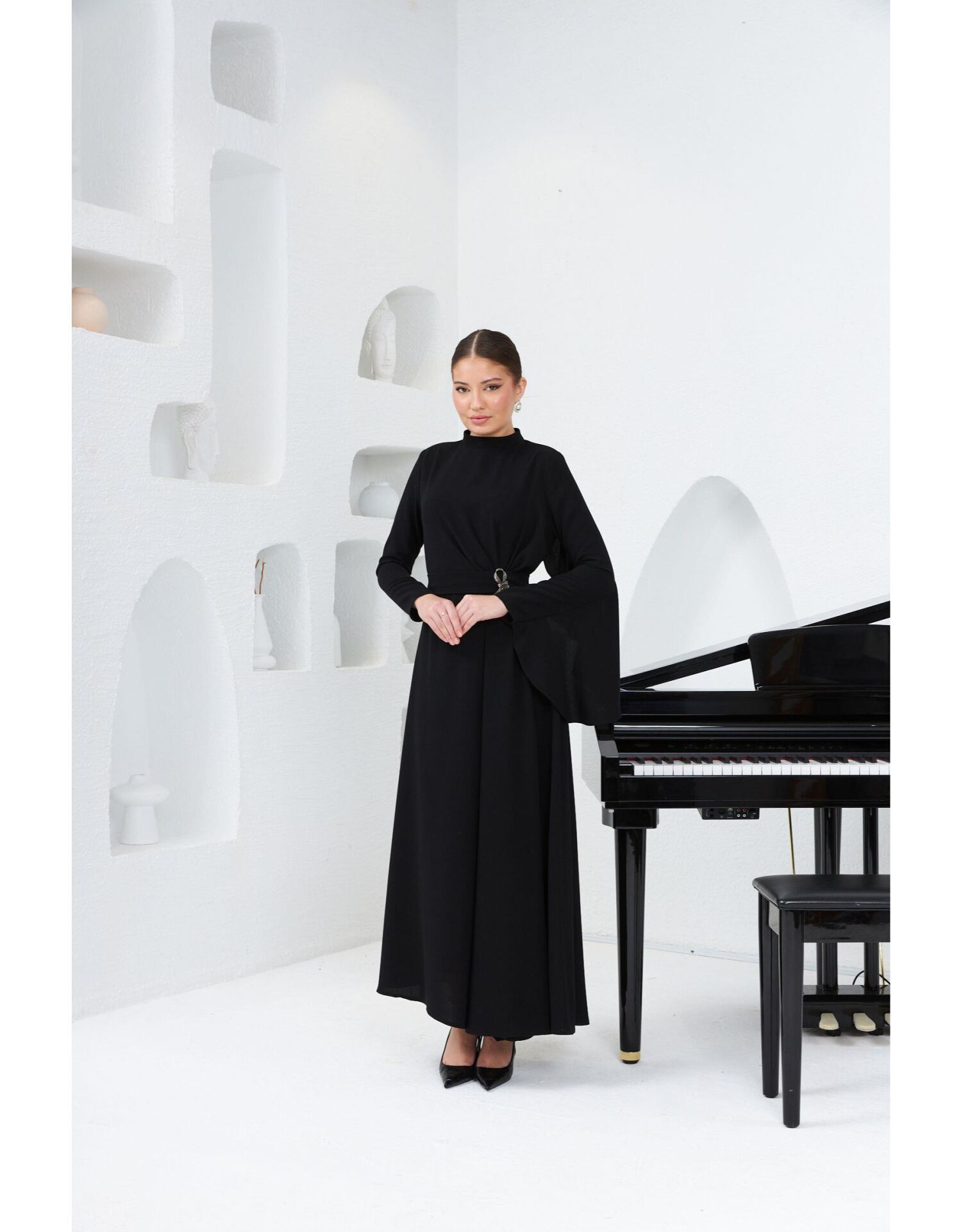 SELVİ ÇETİN TEK KOLU PELERİN ABİYE