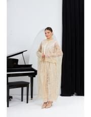 TAŞLI ABAYA Bej