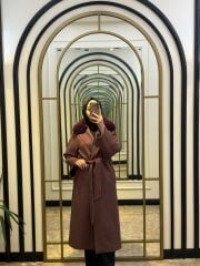 SELVİ ÇETİN BORDO UZUN KABAN