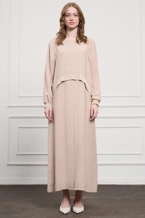 NUSS İKİ PARÇA PELERİN ELBİSE