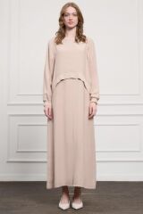 NUSS İKİ PARÇA PELERİN ELBİSE