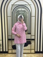 SELİNADA PEMBE TAŞLI GÖMLEK