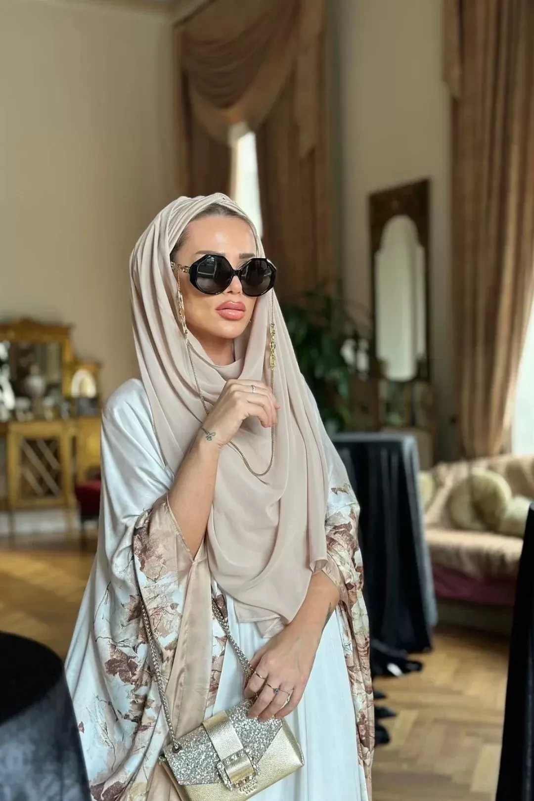 Şallı Burgulu Dolgulu Günlük Bone - Bej